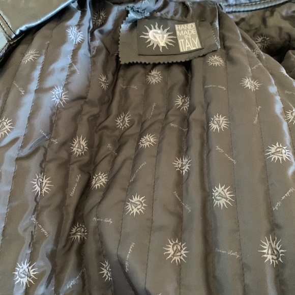 VINTAGE, GV HAND MADE IN ITALY BLACK, BELTED, FAUX LEATHER JACKET - WOMEN MEDIUM - Picture 9 of 10